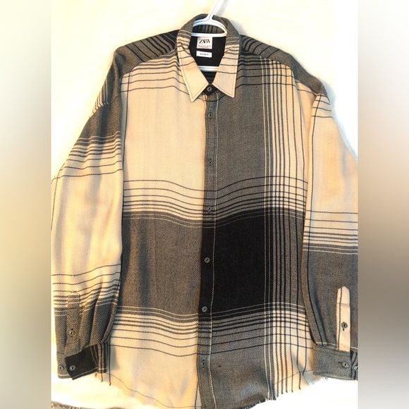 Men’s Oversized Plaid Button-Down Shirt | Size M | Zara - Picture 1 of 6